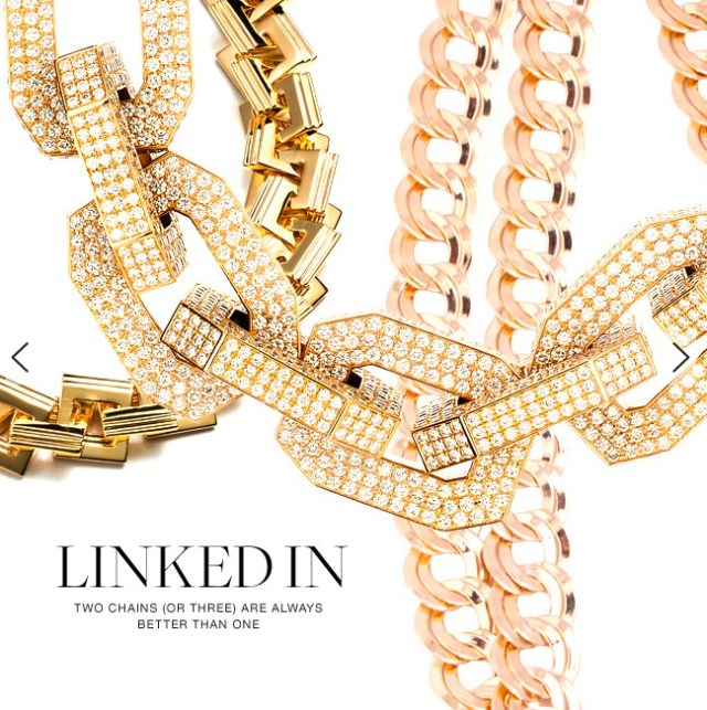 LINKEDIN with gold chains.