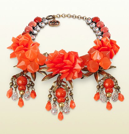 Gucci Coral Flowers Motif Necklace